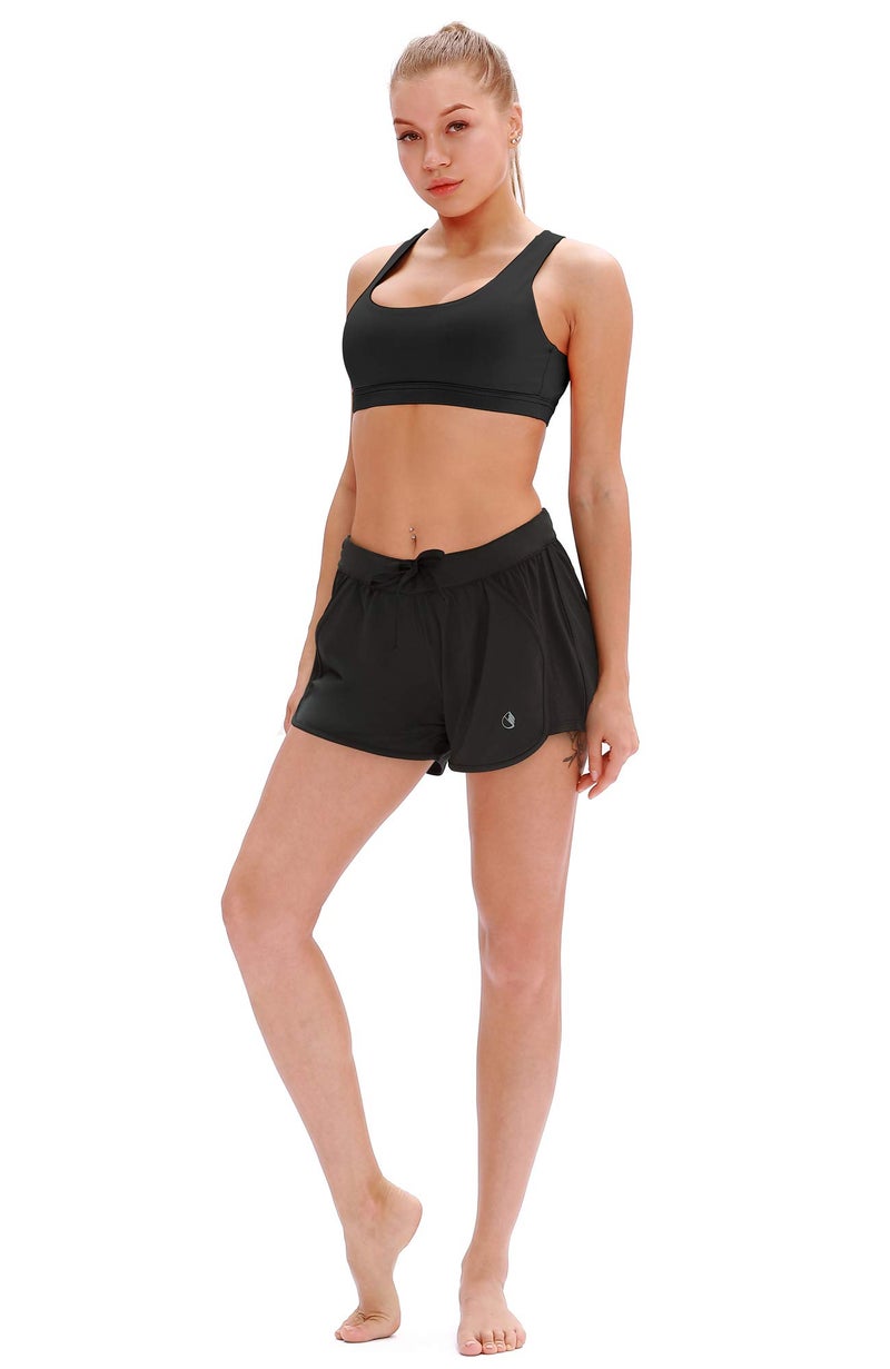 icyzone Padded Strappy Sports Bra Yoga Tops Activewear Workout Clothes for Women (M, Black) - Image 2